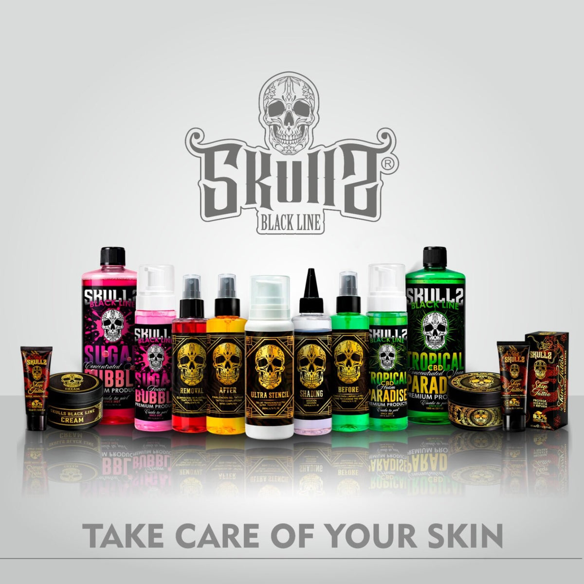 Skulls Black Line