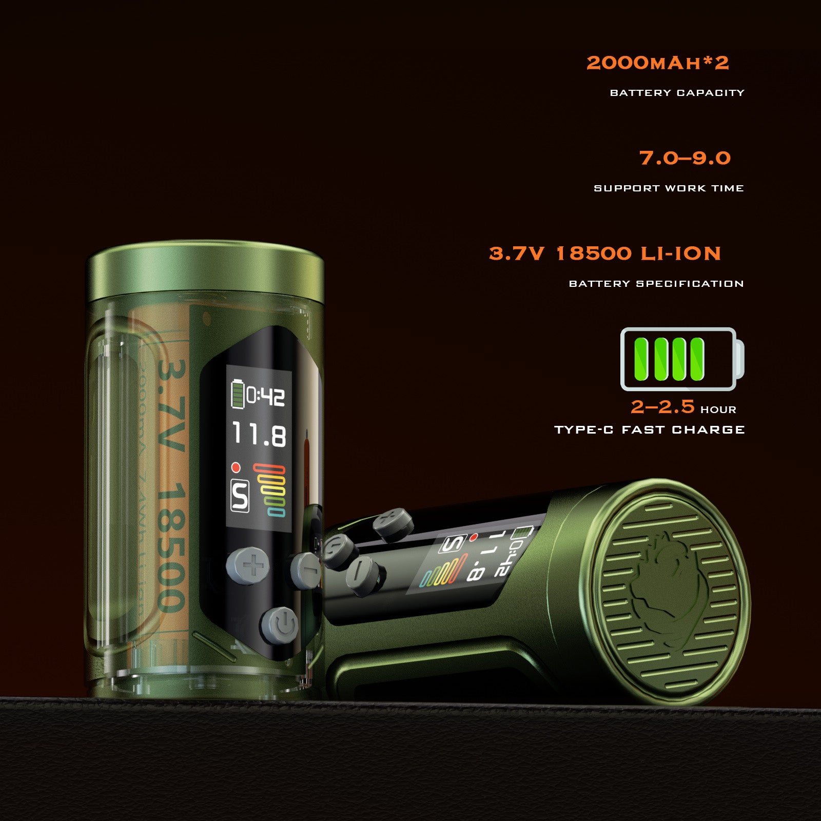 BRONC X2 NEO – UPGRADED 7.1 MNM ADJUSTABLE WIRELESS TATTOO PEN