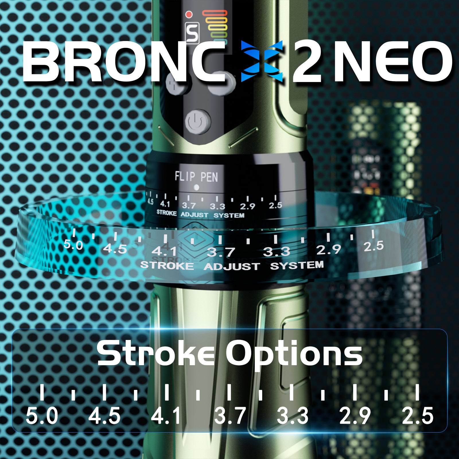BRONC X2 NEO – UPGRADED 7.1 MNM ADJUSTABLE WIRELESS TATTOO PEN