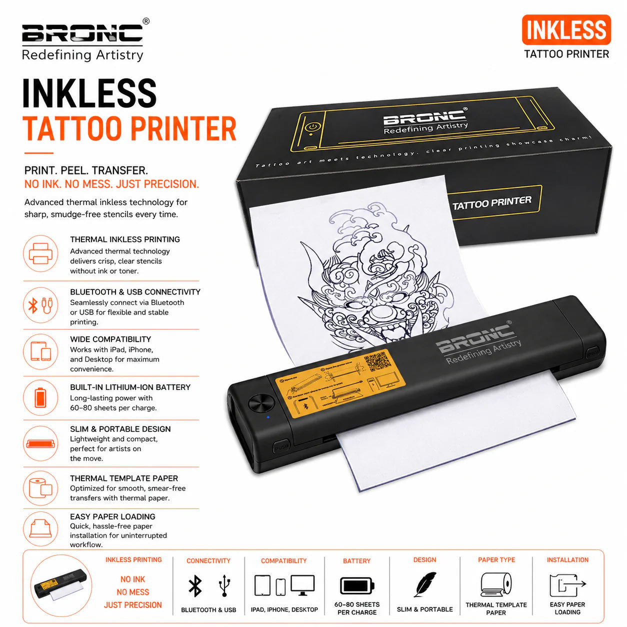 BRONC INKLESS TATTOO PRINTER