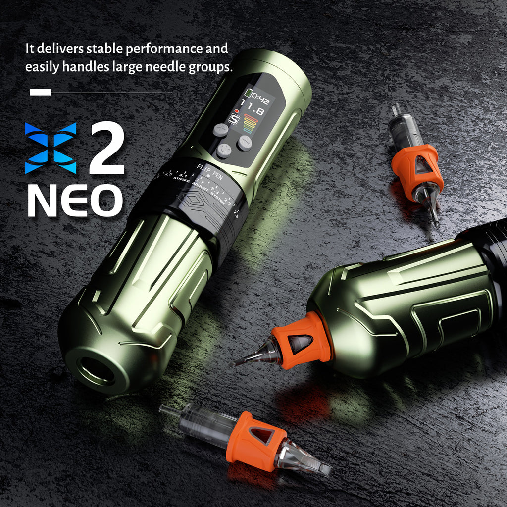 BRONC X2 NEO – UPGRADED 7.1 MNM ADJUSTABLE WIRELESS TATTOO PEN