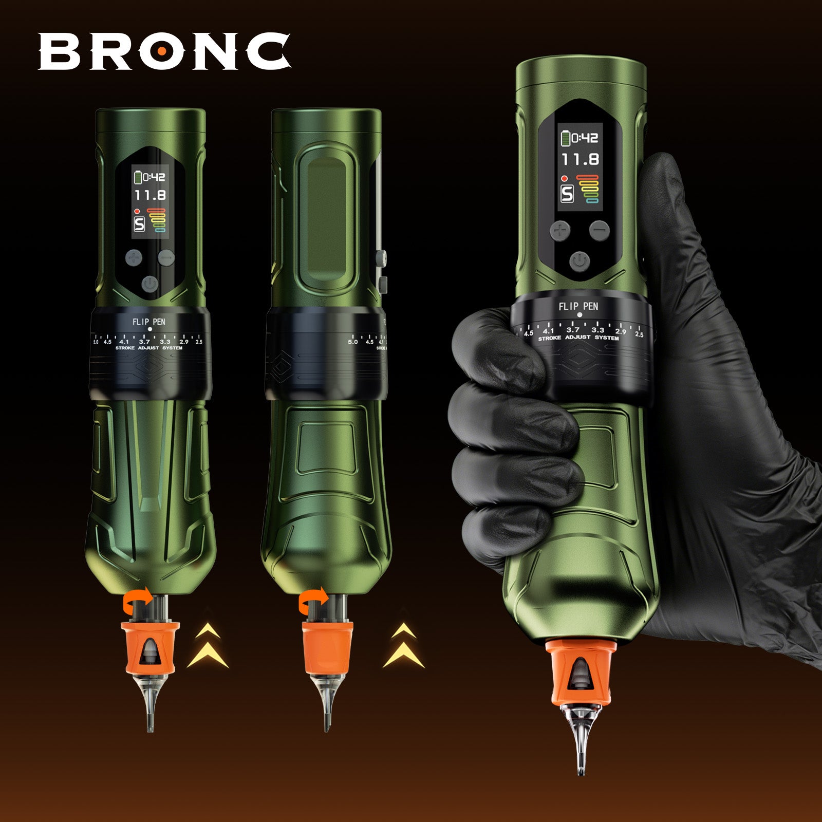 BRONC X2 NEO – UPGRADED 7.1 MNM ADJUSTABLE WIRELESS TATTOO PEN