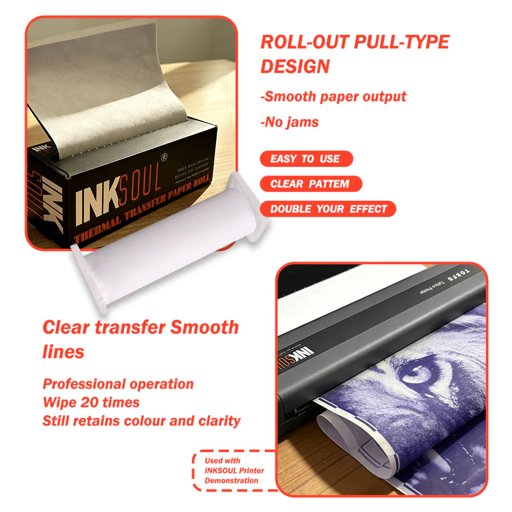 ROULEAU DE PAPIER DU POCHOIR INKSOUL® TATTOO 210 MM * 30M