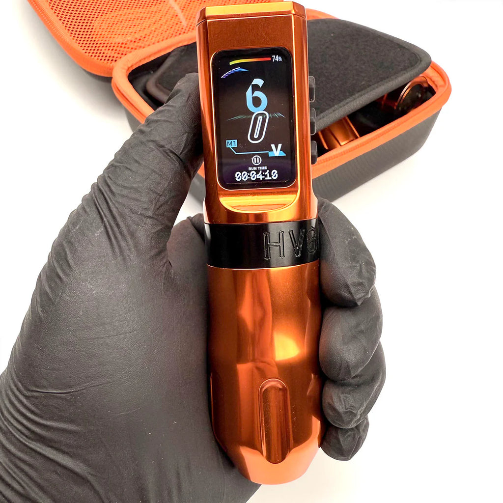 INKSOUL® TATTOO MACHINE WIRESLES PEN 4.2MM STROKES TWO GRIPS TWO BATTERIES TWO MODES 2 IN 1 | HV6 PRO