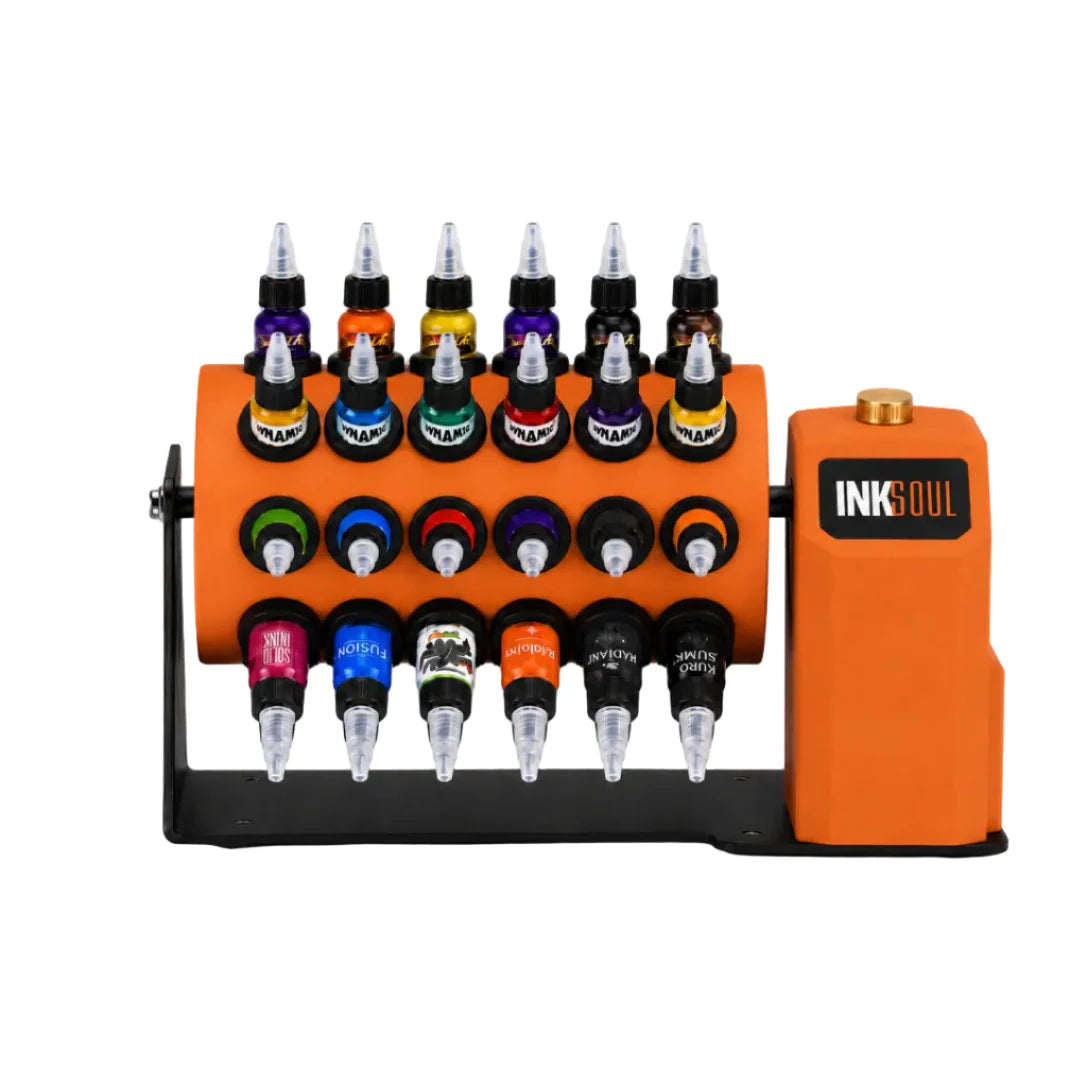 INKSOUL ROTATING TATTOO INK RACK｜CONTINUOUS INK MIXING ORGANIZER FOR TATTOO ARTISTS｜48-BOTTLE ROTATING INK ORGANIZER