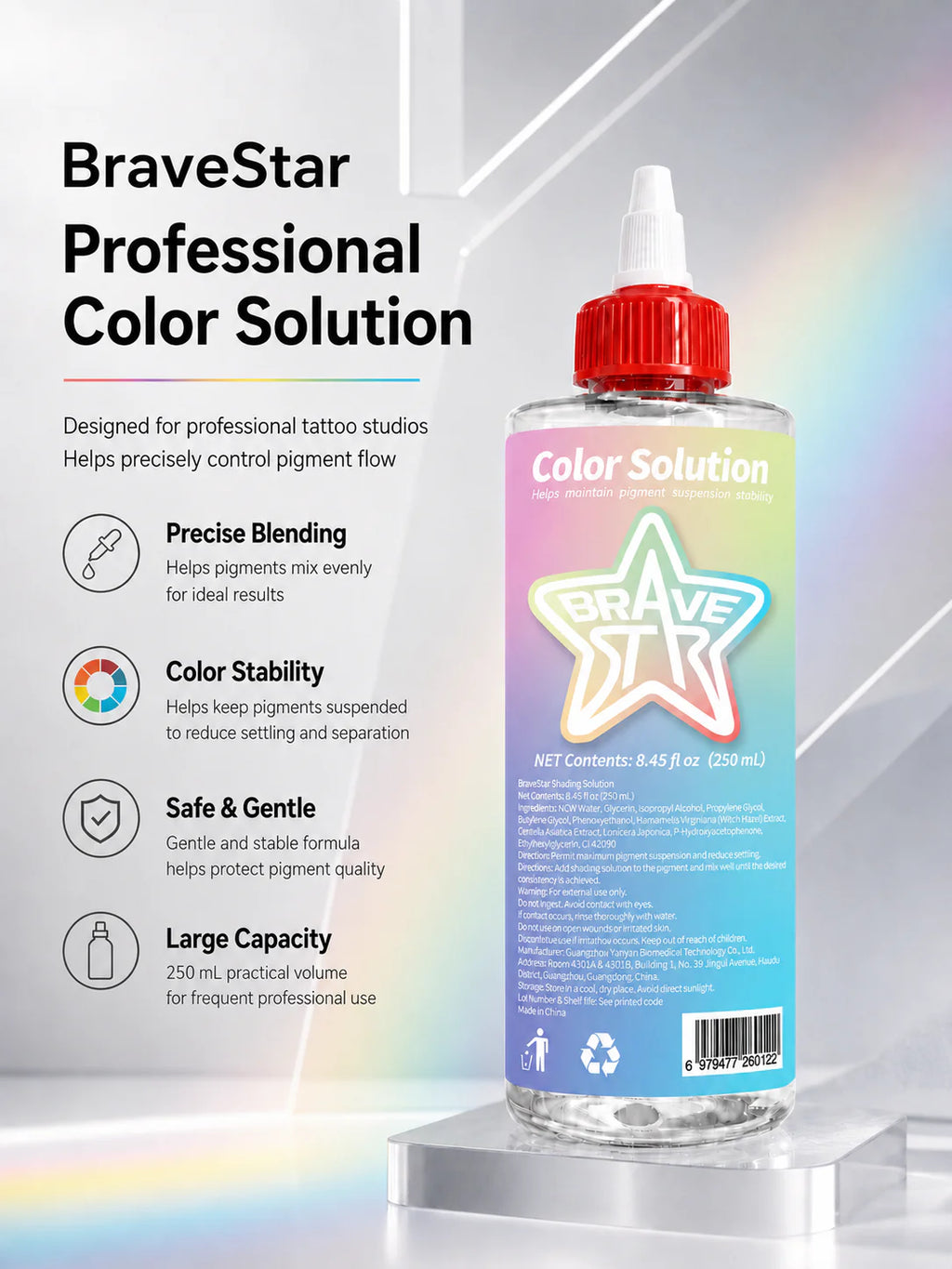 BraveStar Tattoo Color Solution 250ml