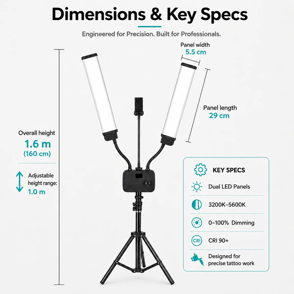 INKSOUL FLEXIBLE DOUBLE ARMS LED FILLE