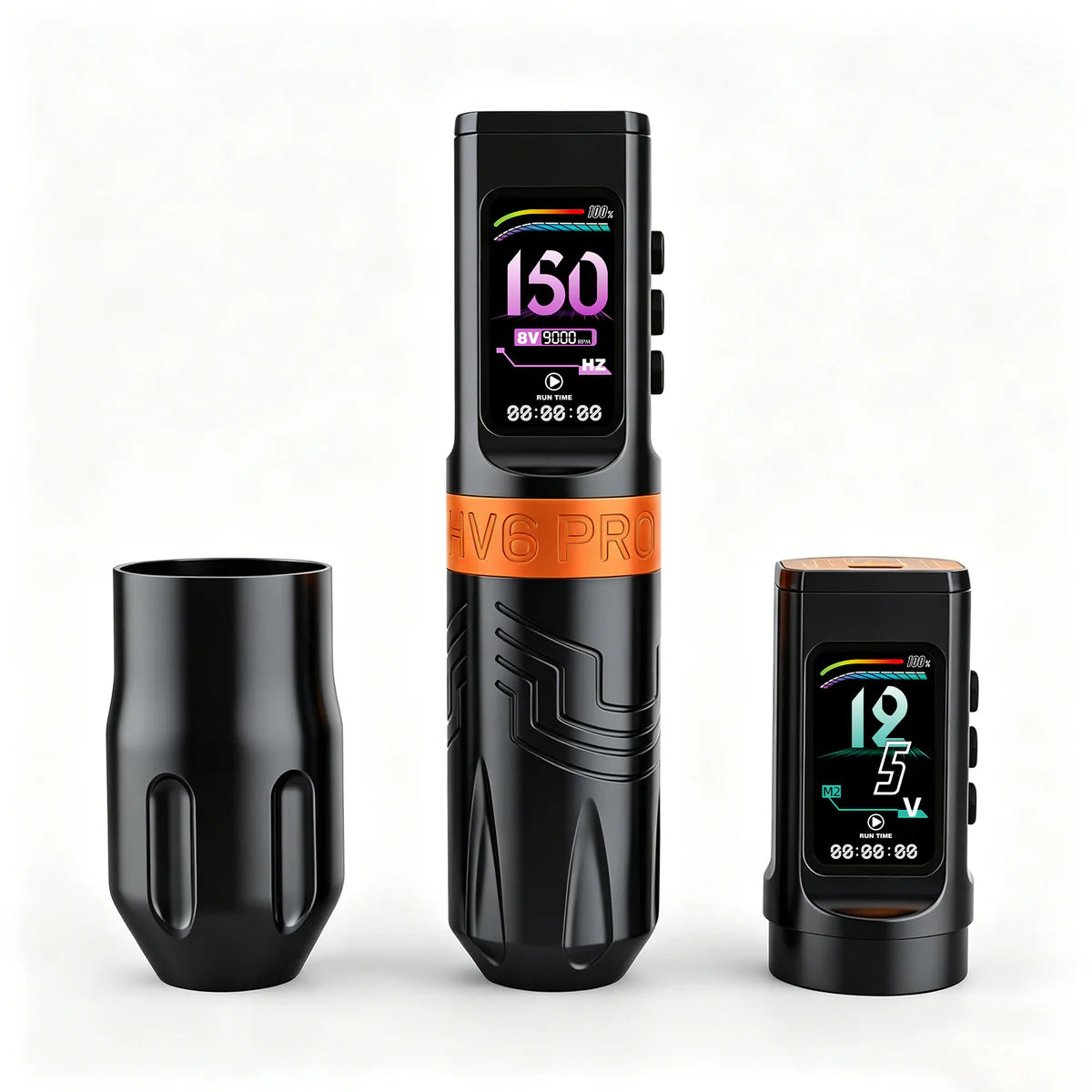 INKSOUL® TATTOO MACHINE WIRESLES PEN 4.2MM STROKES TWO GRIPS TWO BATTERIES TWO MODES 2 IN 1 | HV6 PRO