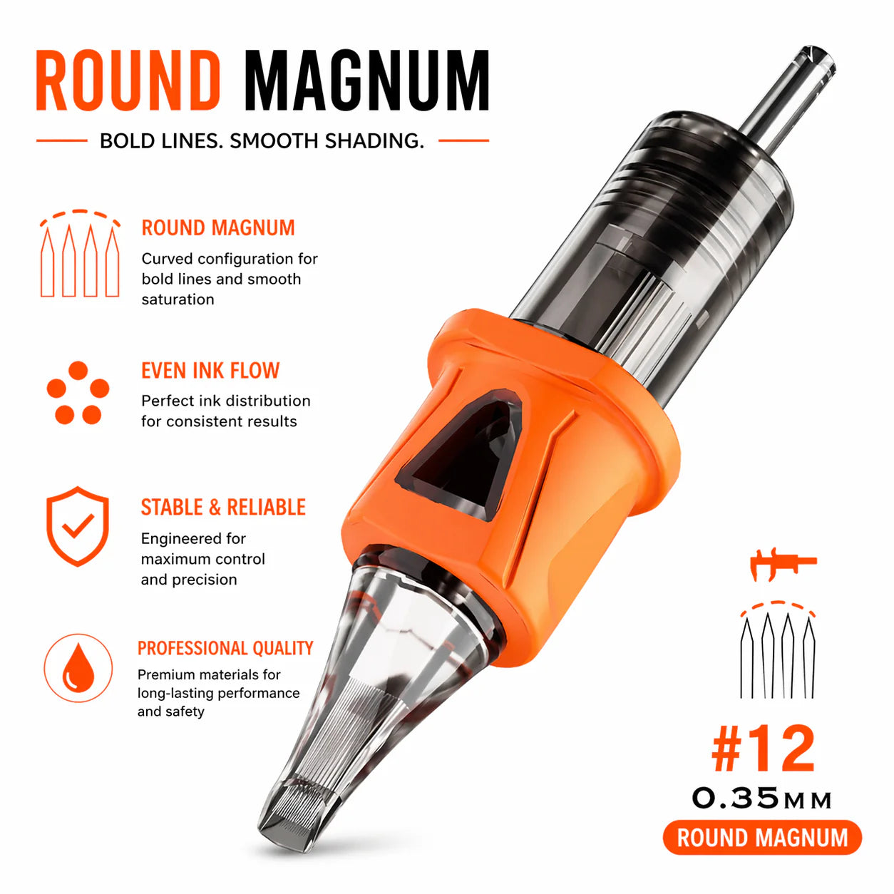 BIGWASP ENERGY RUBBER NEEDLES – CURVE MAGNUM TATTOO CARTRIDGES