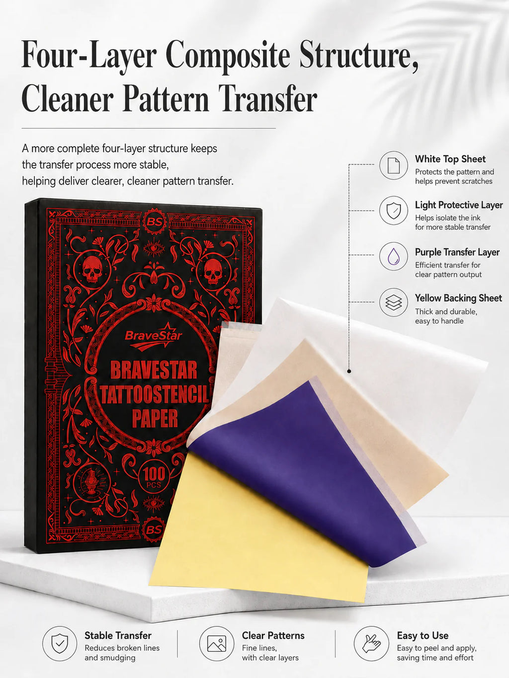 BraveStar Tattoo Stencil Paper 100 sheets