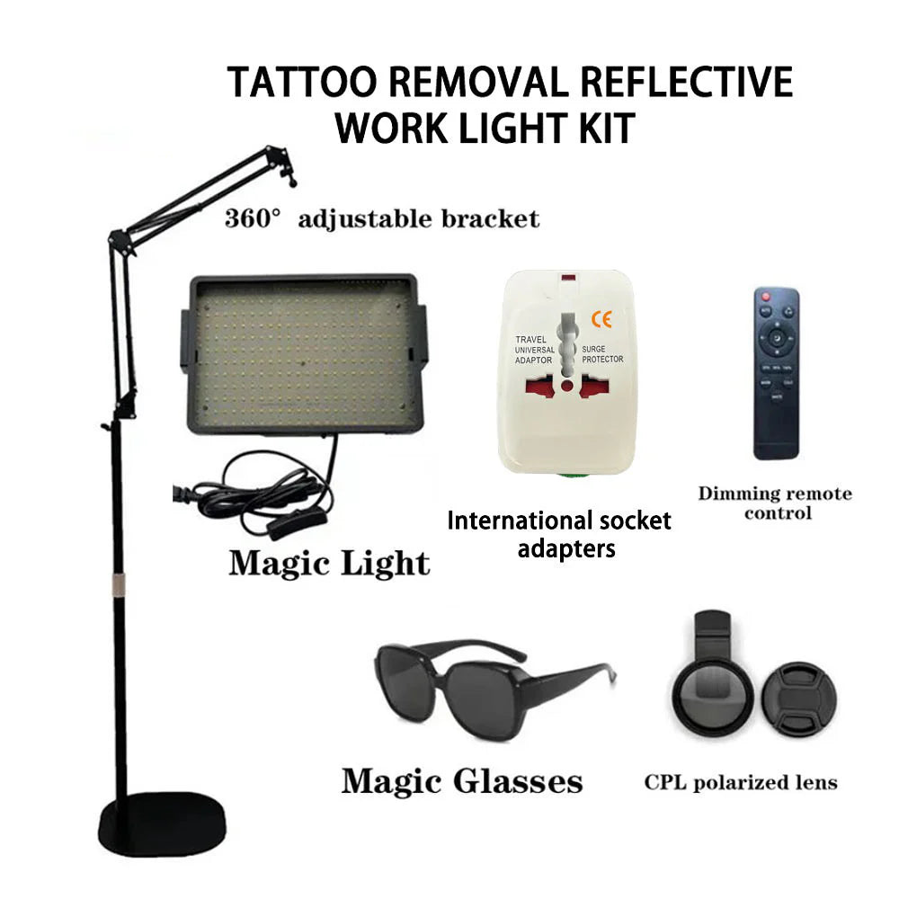KIT D'ÉCLAIRAGE DE RÉFLEXION ET DE PHOTOGRAPHIE D'ÉLIMINATION DE L'ÉLIMINATION DU TATOUAGE INKSOUL®