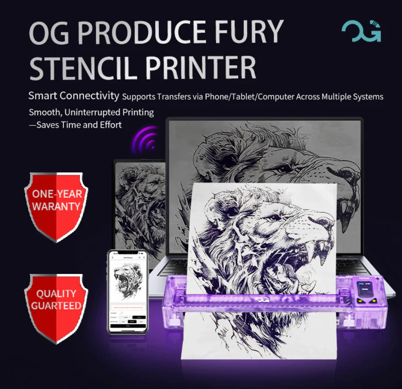 FURY Wireless Tattoo Transfer Stencil Printer