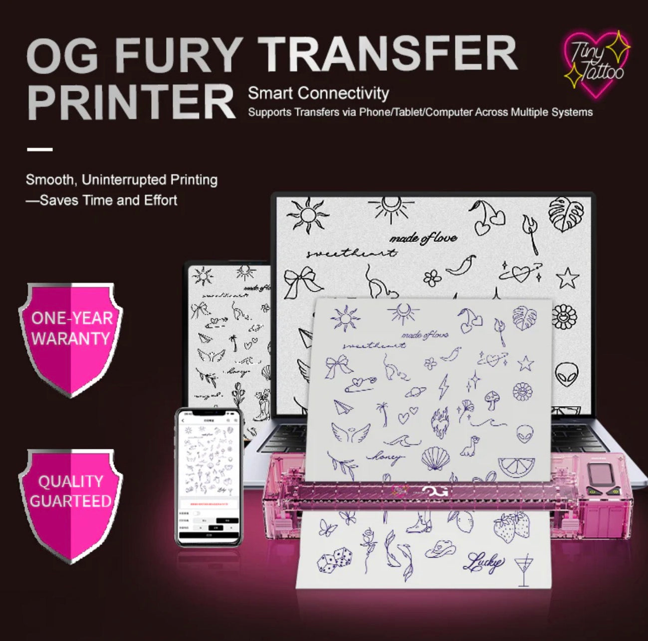 FURY Wireless Tattoo Transfer Stencil Printer