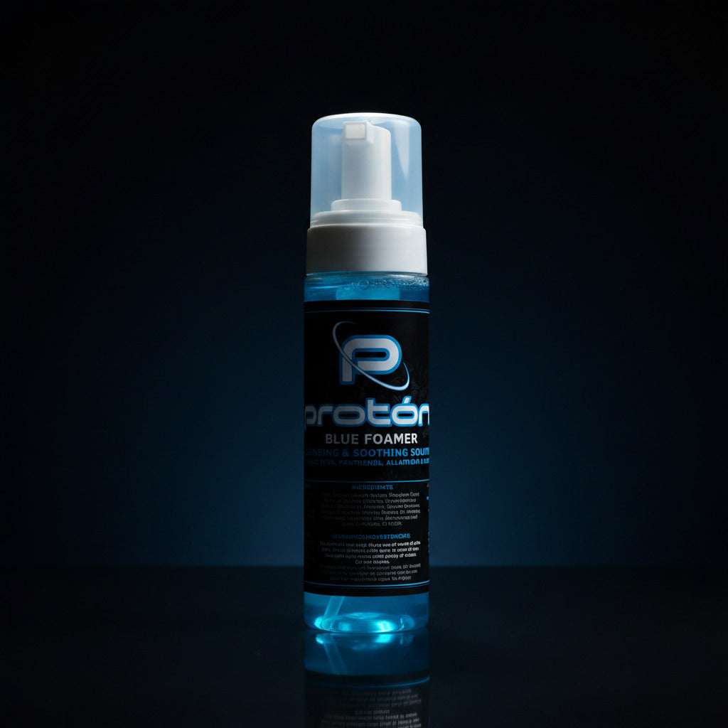 Proton Blue Cleansing Foam Proton Concentrated With Panthenol, Allantoin, And Aloe Vera 220ml 7.4oz