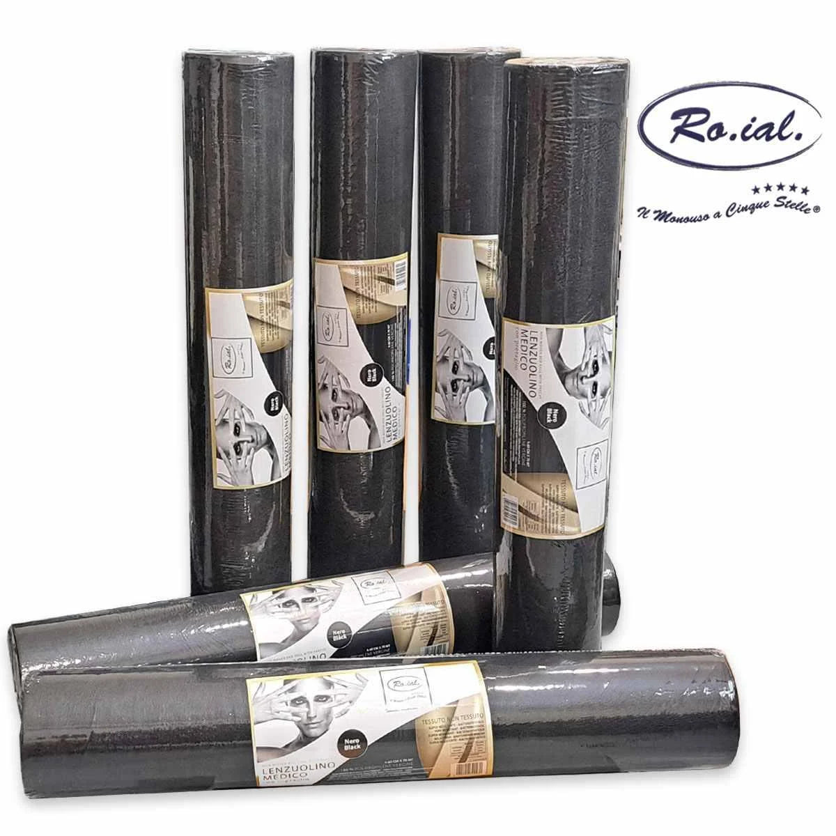 Housse de lit TNT-PLP noire/rose - 60cm x 70mètres - emballage de 6 unités