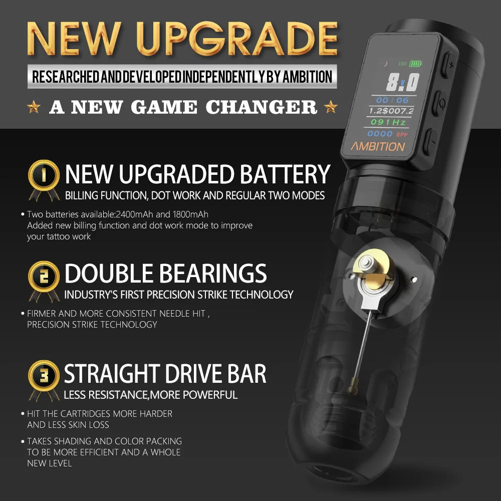 ambition soldier max wireless tattoo pen machine