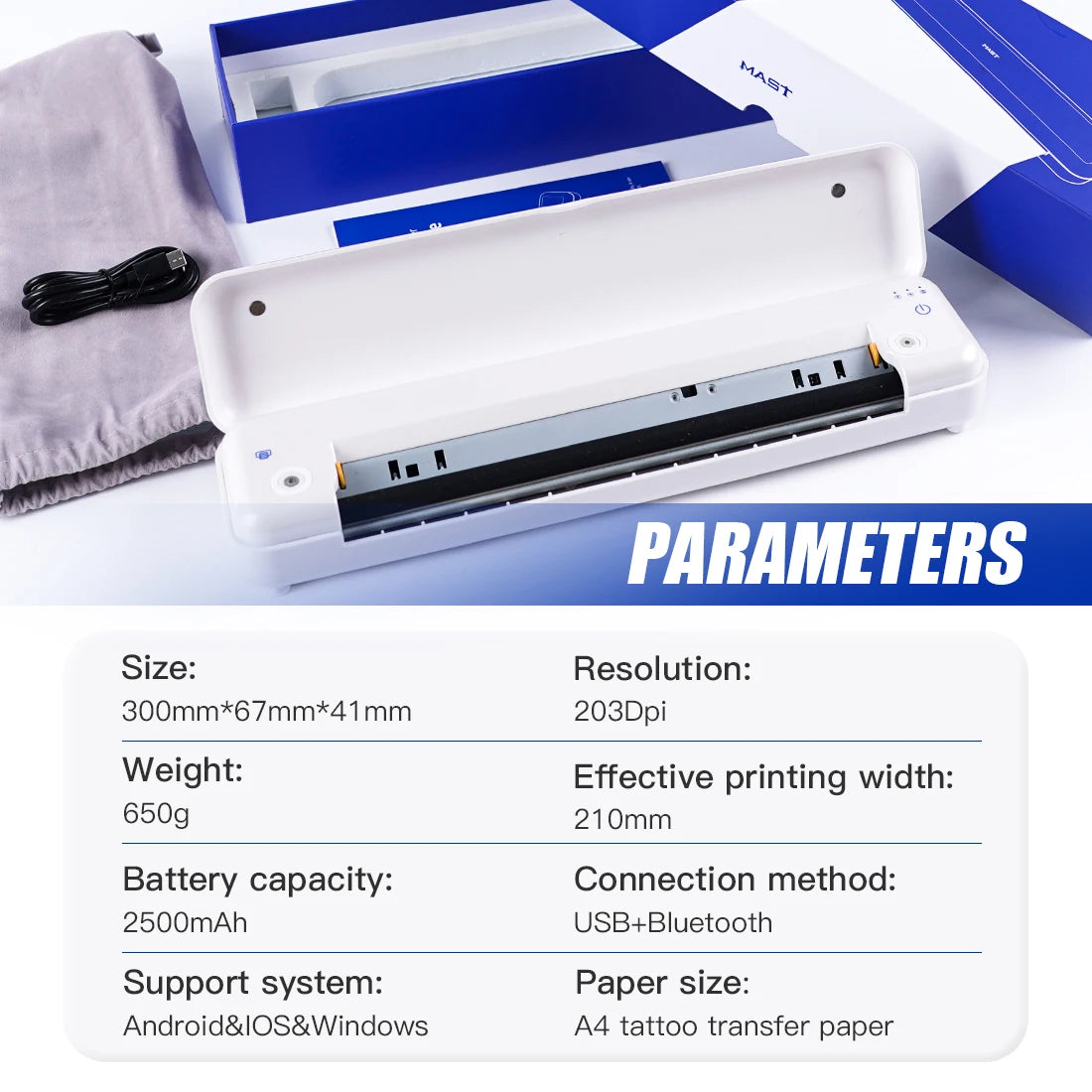 Mast Thermal Printer Compatible Android Ios Windows Bluetooth