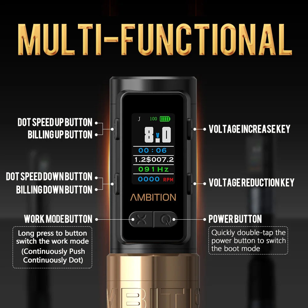 ambition soldier max wireless tattoo pen machine