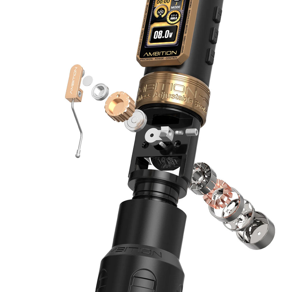 ambition epoch max wireless tattoo pen machine with 9 strokes length 1.0mm-5.0mm