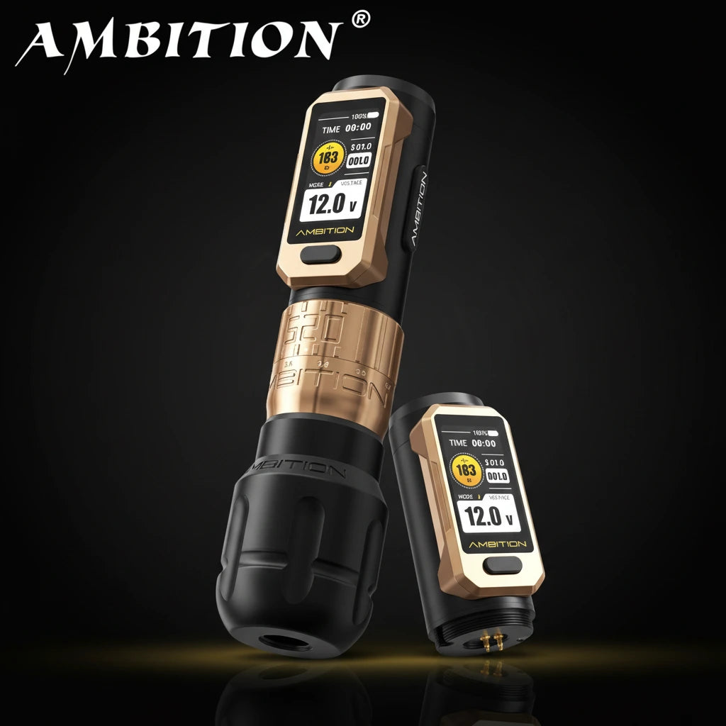 ambition soldier pro 520 wireless tattoo pen machine with 6 strokes length 2.2mm-4.2mm
