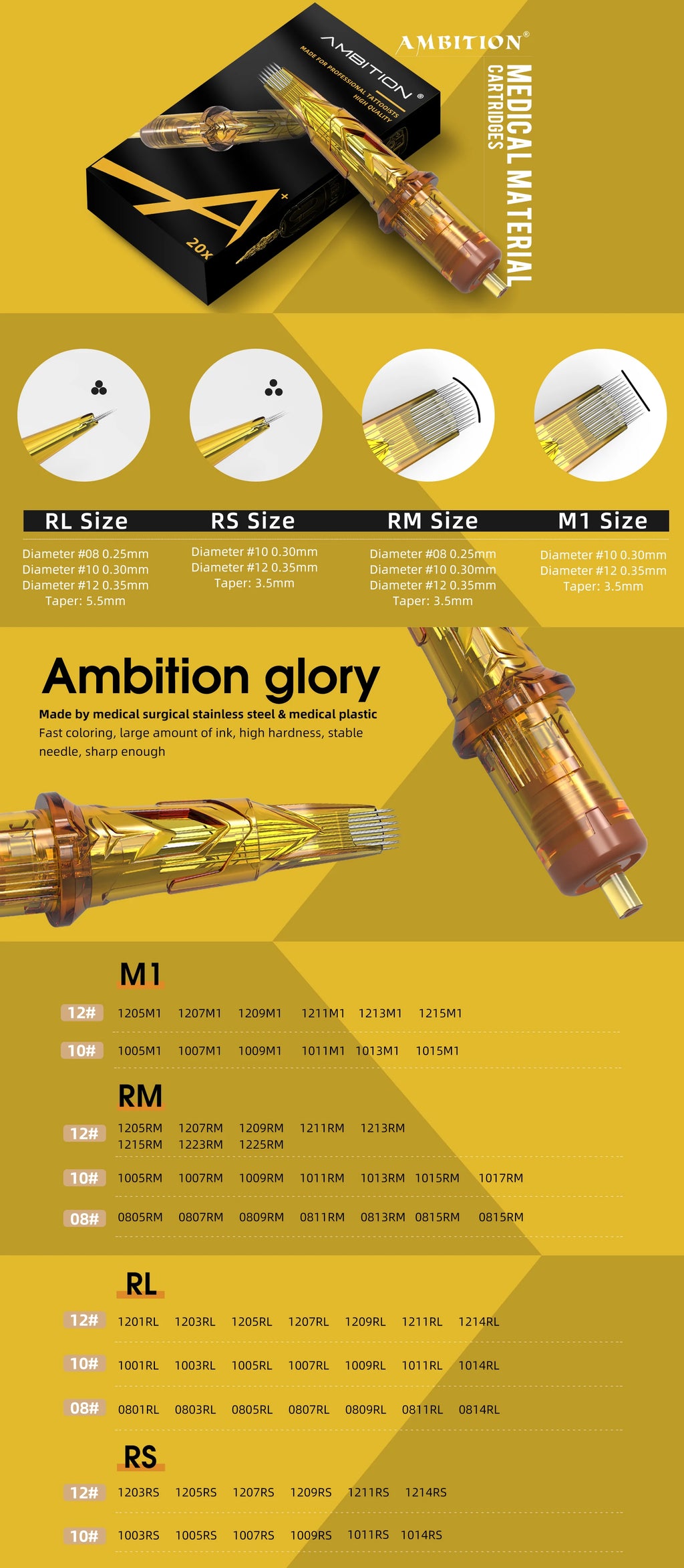 Ambition Glory Tattoo boite de 20