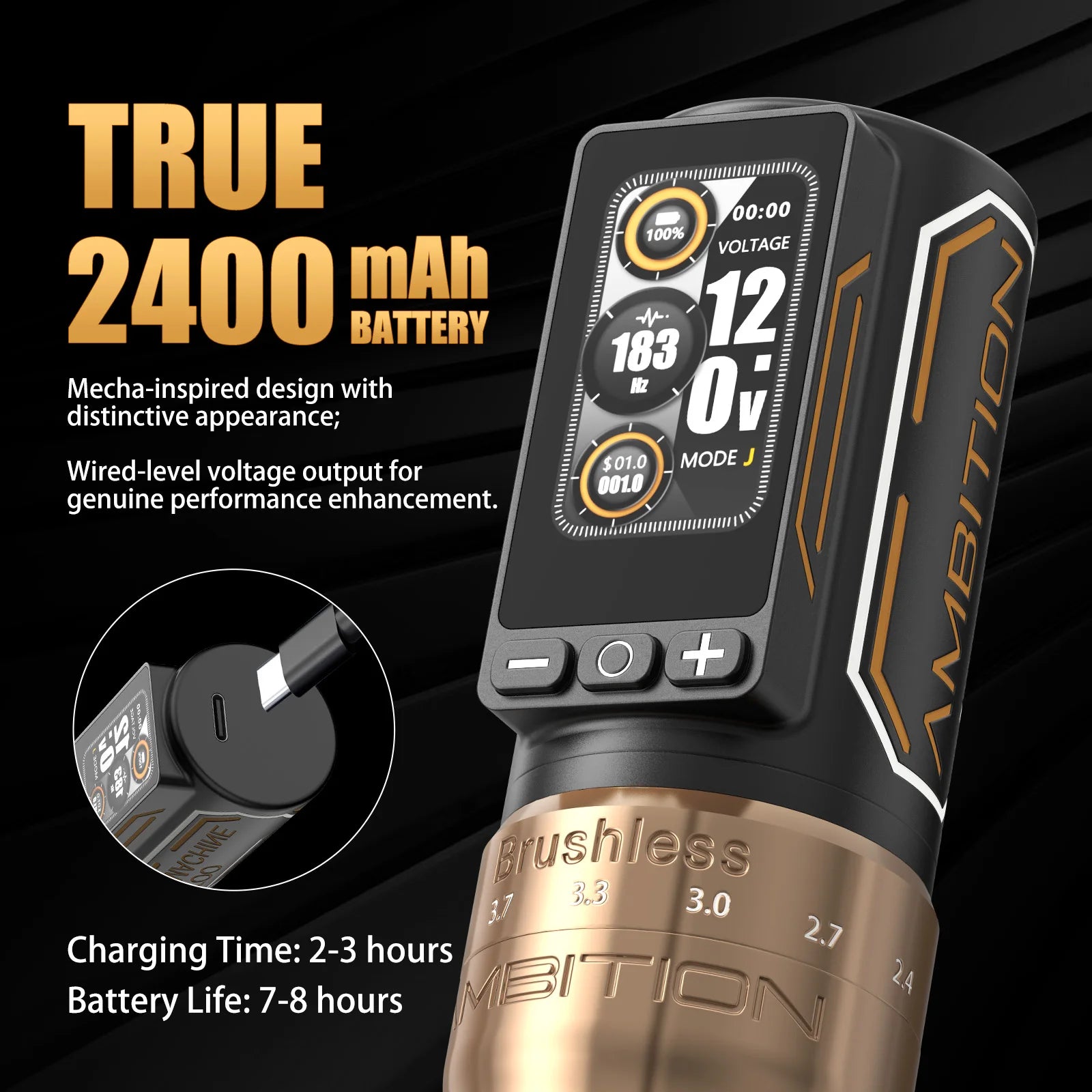ambition ninja max 280                           7 strokes2.4mm-4.5mm