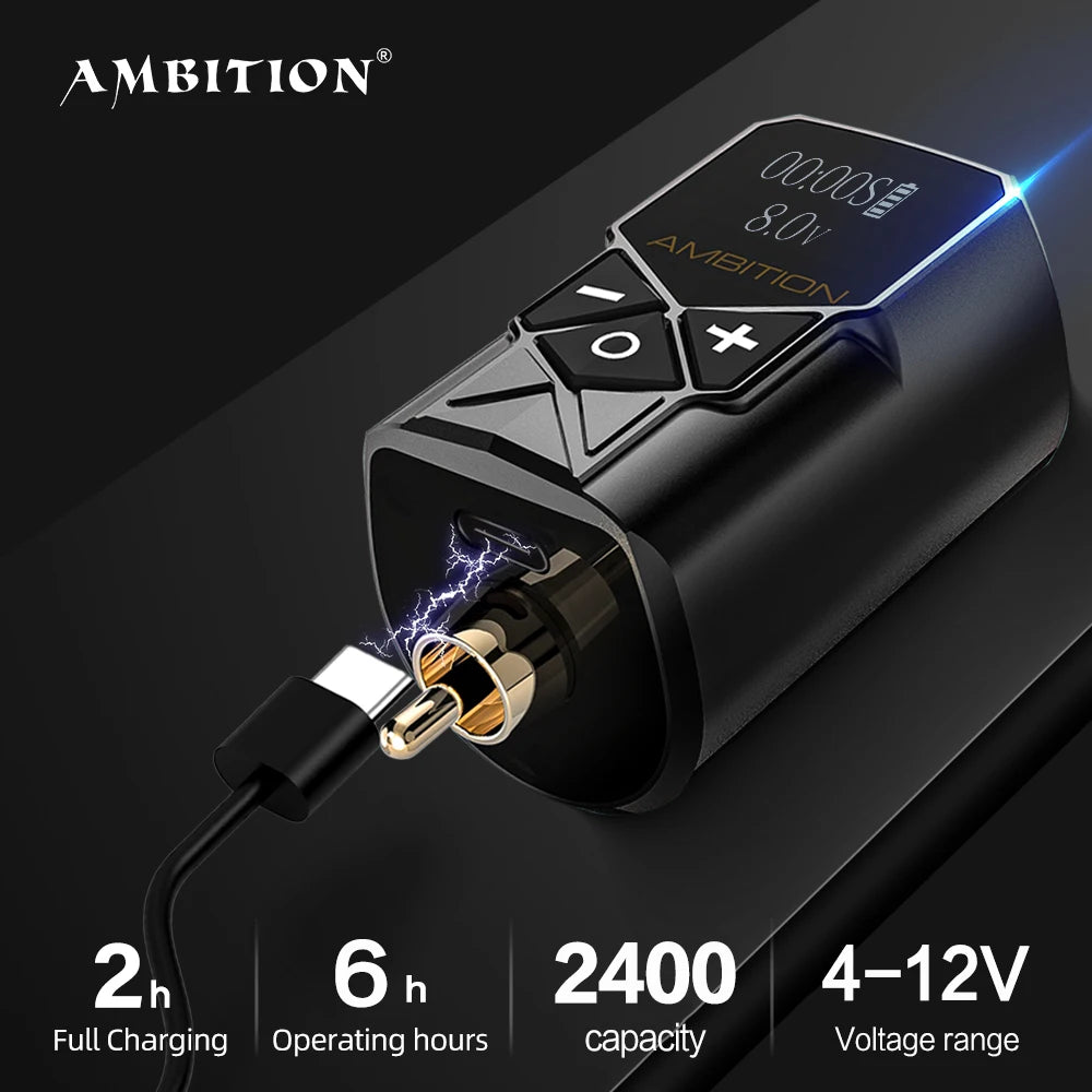 Ambition Kuark Tattoo Battery  RCA