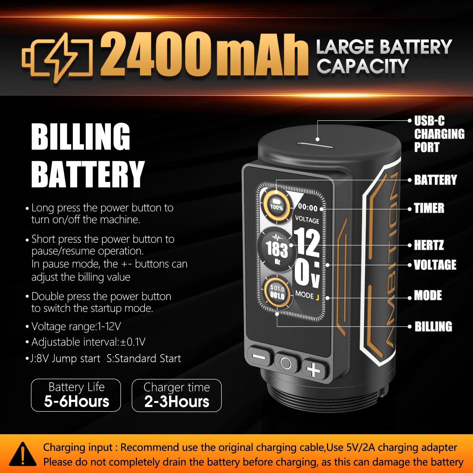 ambition ninja max 280                           7 strokes2.4mm-4.5mm