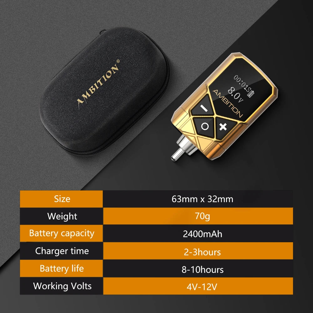 Ambition Kuark Tattoo Battery  RCA